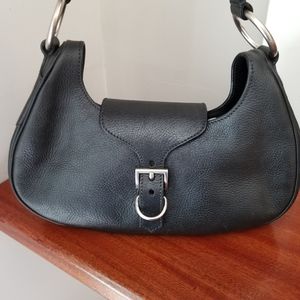Prada black leather shoulder purse